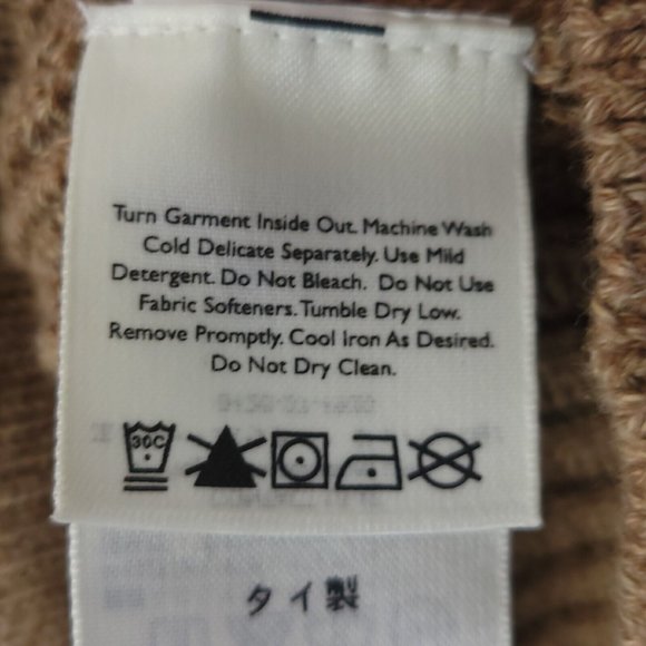 Eddie Bauer Men Sweater Pullover V Neck Cable Knit Long Sleeve Brown L - Picture 7 of 10